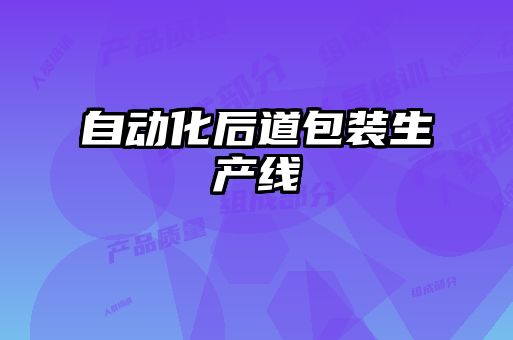 自動化后道包裝生產(chǎn)線
