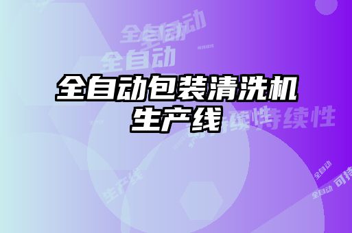 全自動(dòng)包裝清洗機(jī)生產(chǎn)線(xiàn)