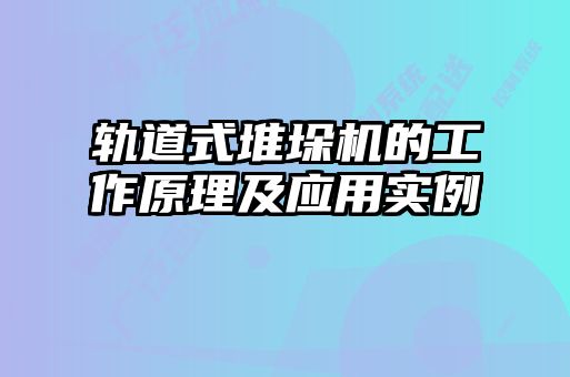 軌道式堆垛機的工作原理及應用實例